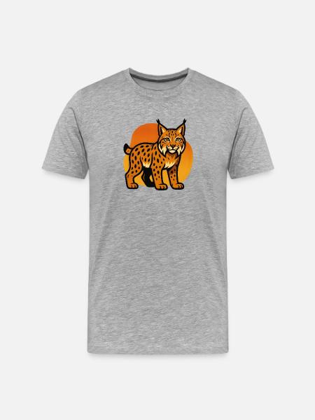 Lynx in sunset shade - Men's Premium Organic T-Shirt - heather grey