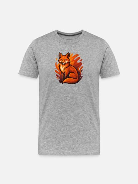 Flaming fox in graphic style - Men's Premium Organic T-Shirt - heather grey