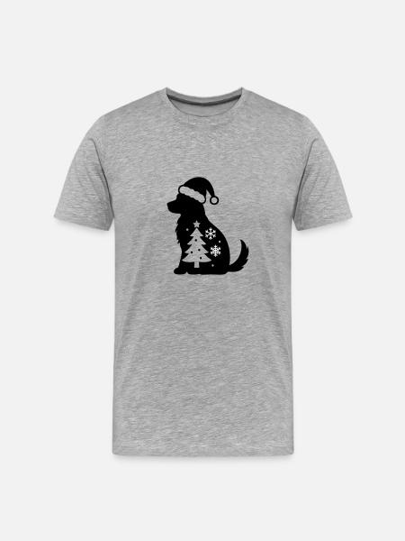 Two snowflakes on black - Men's Premium Organic T-Shirt - heather grey