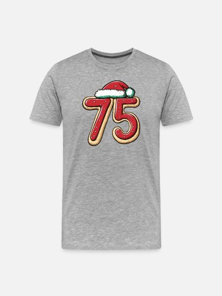 75 Number Biscuit Christmas - Men's Premium Organic T-Shirt - heather grey