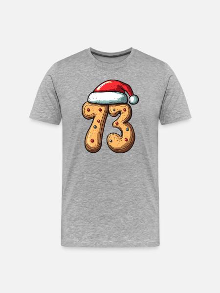 73 Numéro Cookie Noël - T-shirt bio Premium Homme - gris chiné