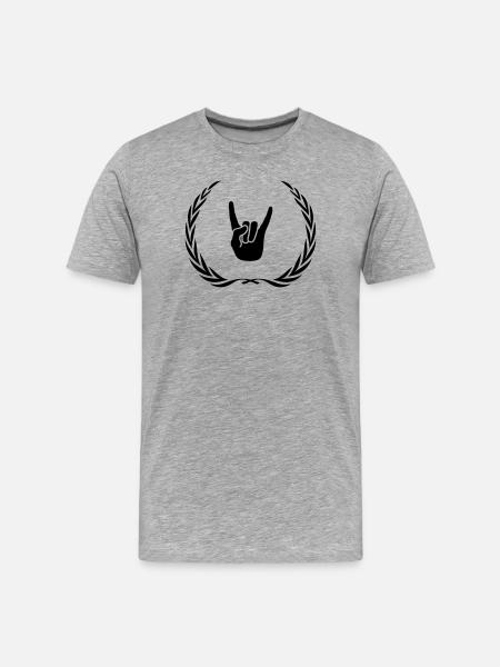 Party Hand Symbol Wreath - Men's Premium Organic T-Shirt - heather grey