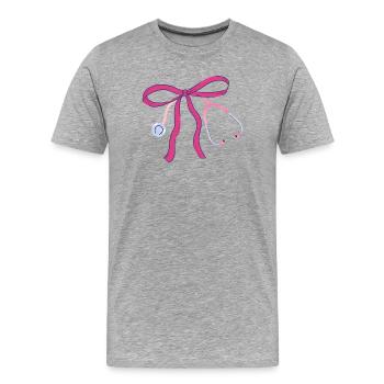Noeud stéthoscope infirmière  - T-shirt bio Premium Homme - gris chiné - Devant - Damien (186cm)