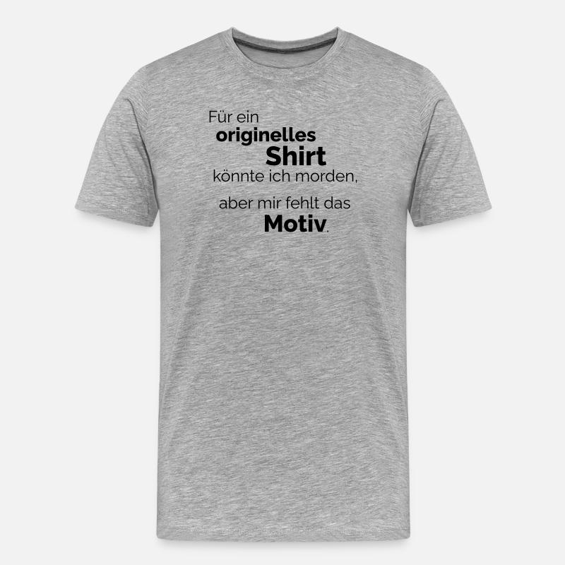 Motiv - Männer Premium Bio T-Shirt - Grau meliert
