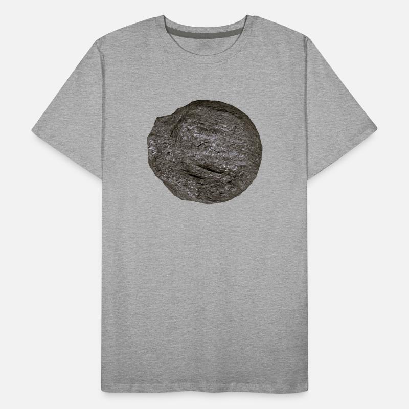Texture de granit de boule de roche brute T-shirt bio Premium Homme