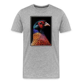 Faisans Faisan - T-shirt bio Premium Homme - gris chiné - Devant - Damien (186cm)
