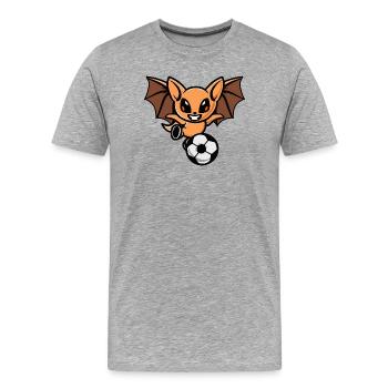 Orange Bat Kicker - Men's Premium Organic T-Shirt - heather grey - Front - Damien (186cm)