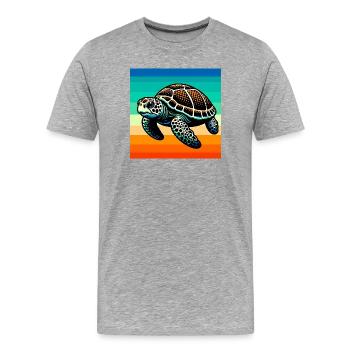 tortue - T-shirt bio Premium Homme - gris chiné - Devant - Damien (186cm)