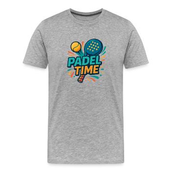 Padel Time Farbexplosion - Männer Premium Bio T-Shirt - Grau meliert - Vorne - Damien (186cm)