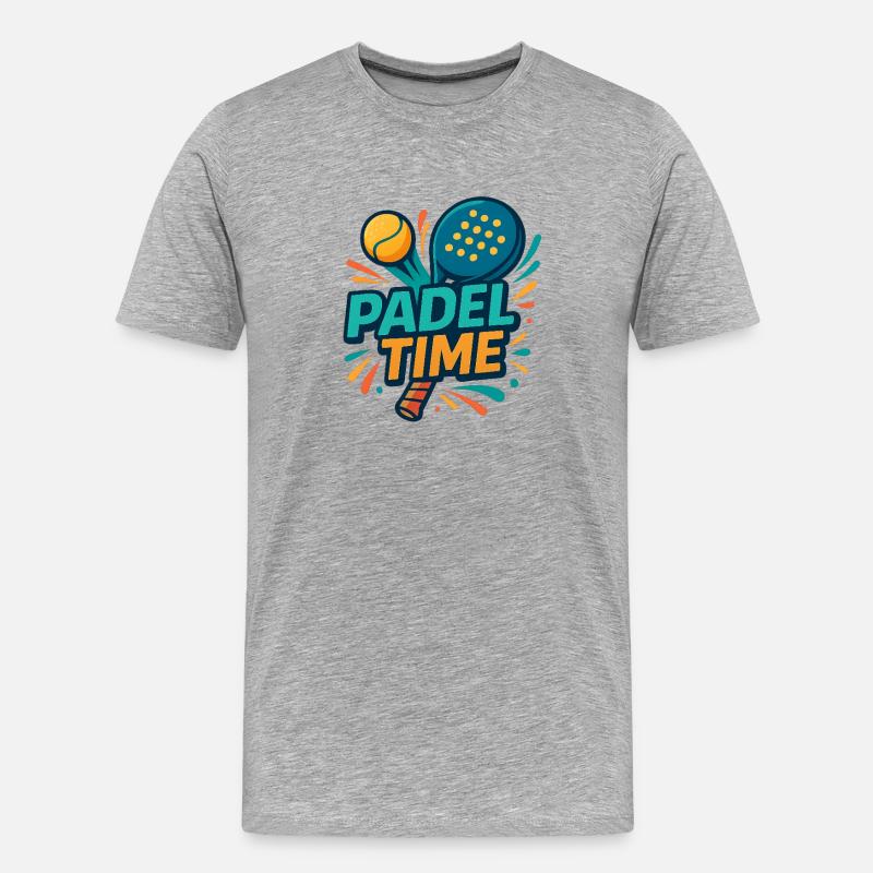 Padel Time Farbexplosion - Männer Premium Bio T-Shirt - Grau meliert
