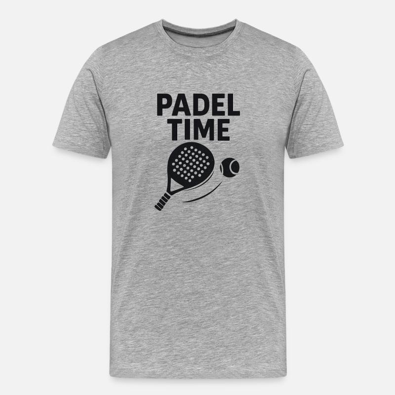 Padel Time – Paddel & Ball Grafik - Männer Premium Bio T-Shirt - Grau meliert