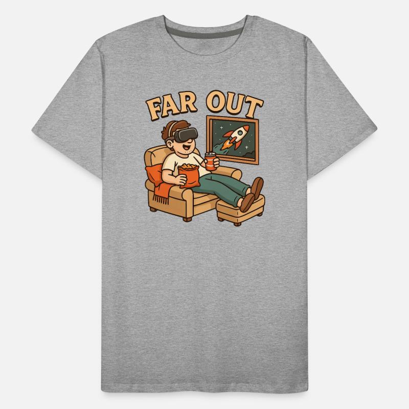 Cool Astronaut VR Chips Watching TV Chilling Men's Premium Organic T-Shirt