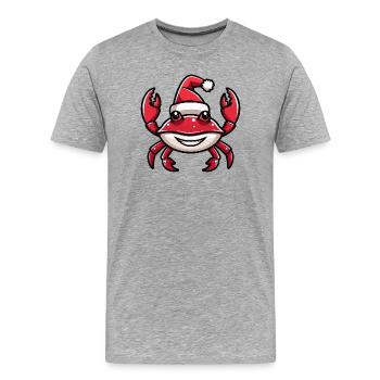 Crabe Crabe Noël - T-shirt bio Premium Homme - gris chiné - Devant - Damien (186cm)