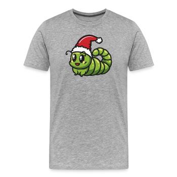 Wurm Weihnachten - Männer Premium Bio T-Shirt - Grau meliert - Vorne - Damien (186cm)