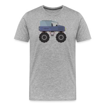 Monstertruck - Männer Premium Bio T-Shirt - Grau meliert - Vorne - Damien (186cm)