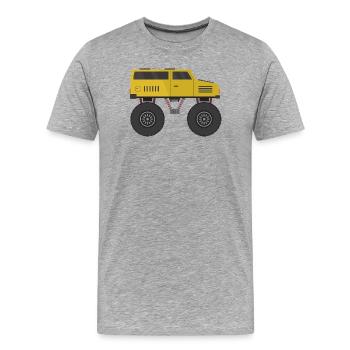Monstertruck - Männer Premium Bio T-Shirt - Grau meliert - Vorne - Damien (186cm)