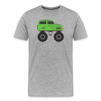 Monstertruck - Männer Premium Bio T-Shirt - Grau meliert - Vorne - Damien (186cm)