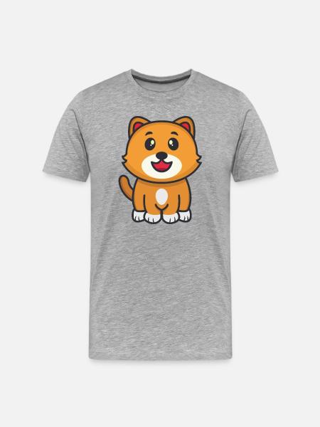Chat - T-shirt bio Premium Homme - gris chiné