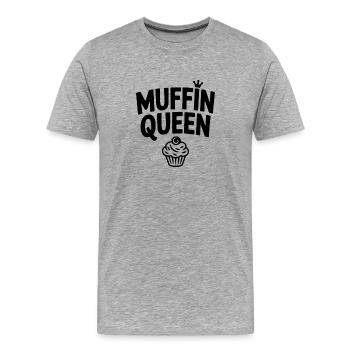 Reine des muffins - T-shirt bio Premium Homme - gris chiné - Devant - Damien (186cm)