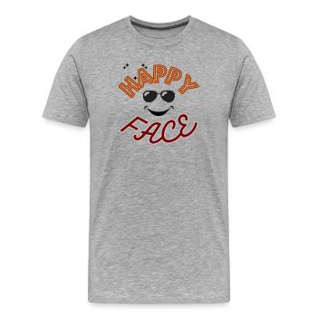 Happy face with glasses. - Men's Premium Organic T-Shirt - heather grey - Front - Damien (186cm)