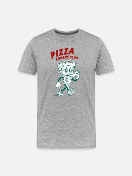 Pizza Lovers Club - Men's Premium Organic T-Shirt - heather grey