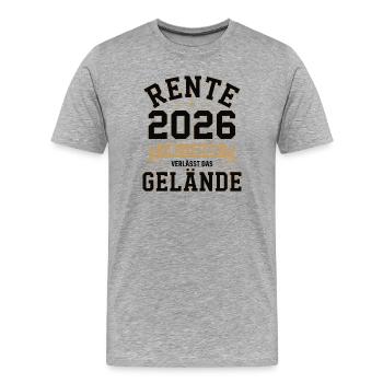 Rente 2026 Eine Legende - Männer Premium Bio T-Shirt - Grau meliert - Vorne - Damien (186cm)