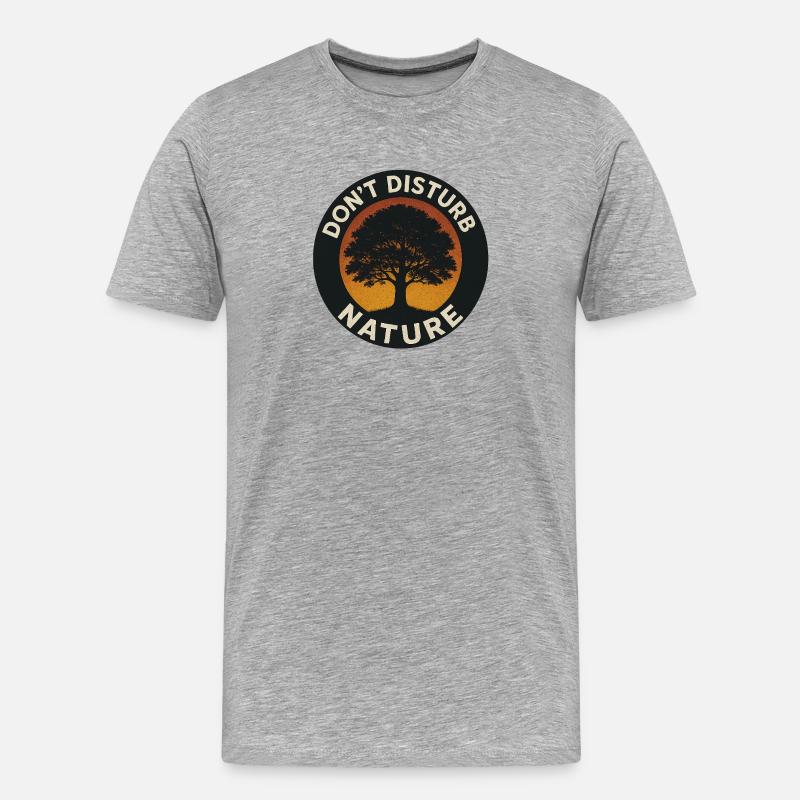 Don’t Disturb Nature – Tree Circle - Männer Premium Bio T-Shirt - Grau meliert