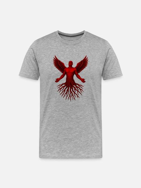 Red Angel Spirit-Soul - Men's Premium Organic T-Shirt - heather grey