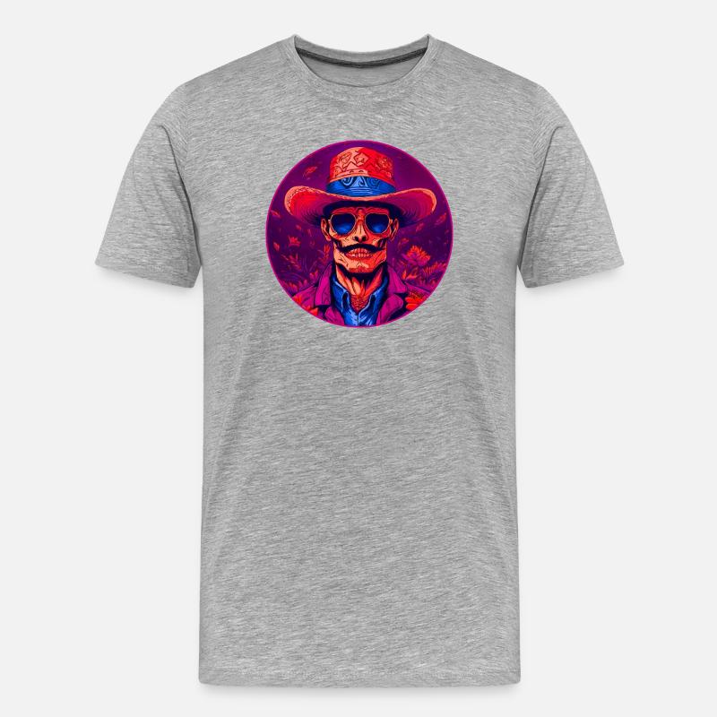 Bronko55 No.81 – Alter Mann mit Hut - Männer Premium Bio T-Shirt - Grau meliert