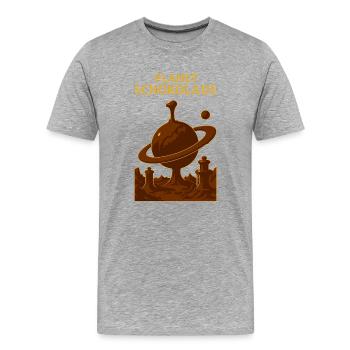 Planète Chocolat Fontaine de Chocolat - T-shirt bio Premium Homme - gris chiné - Devant - Damien (186cm)