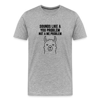 SOUNDS LIKE A   YOU PROBLEM   NOT A ME PROBLEM - T-shirt bio Premium Homme - gris chiné - Devant - Damien (186cm)