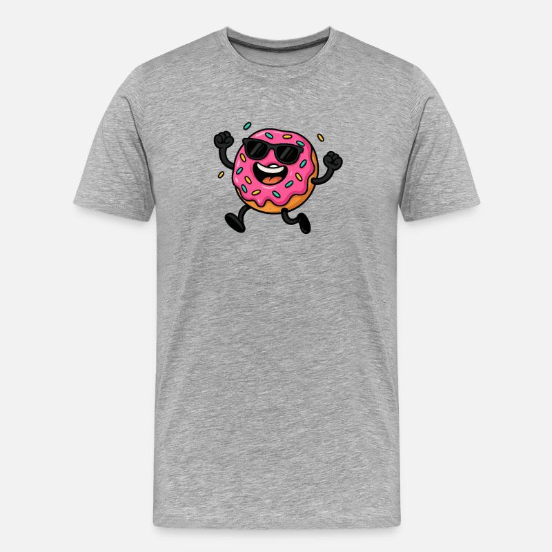 Sonnenbrillen-Donut Spaß - Männer Premium Bio T-Shirt - Grau meliert