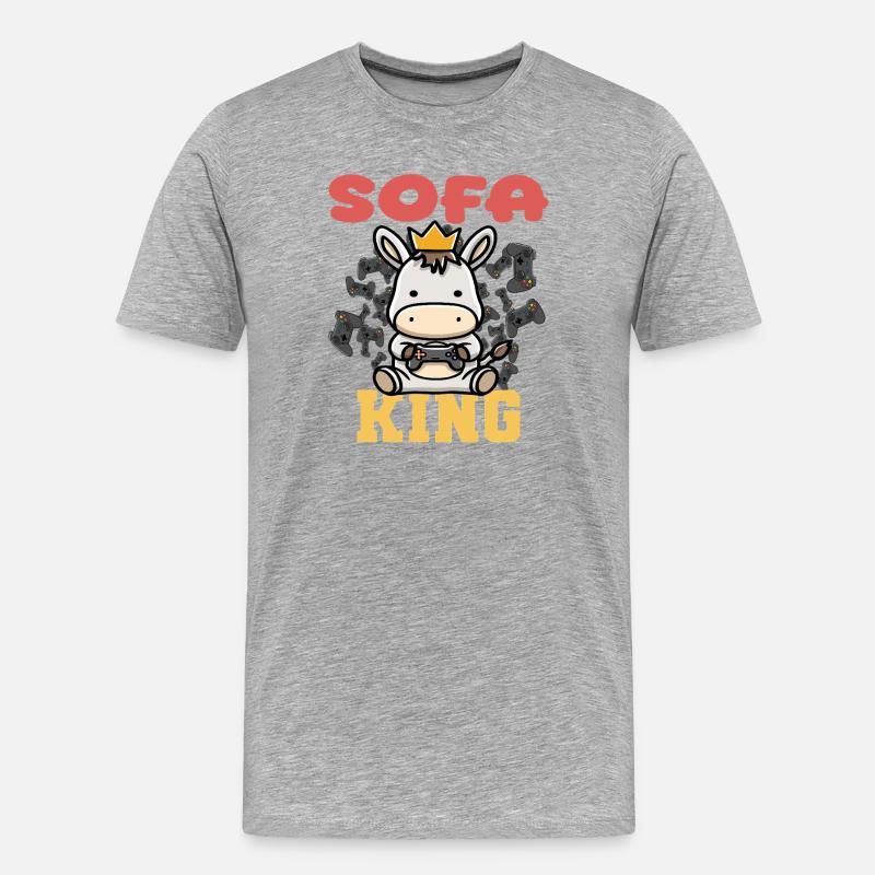 Sofa King gamen - Männer Premium Bio T-Shirt - Grau meliert
