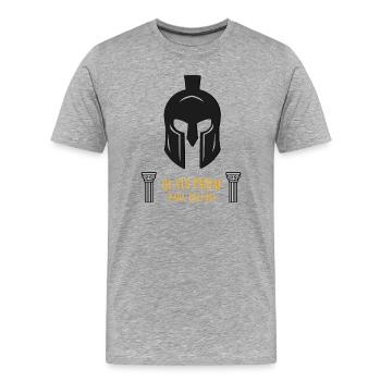 Sparta Fitness Motivation Fashion T-Shirt - Men's Premium Organic T-Shirt - heather grey - Front - Damien (186cm)