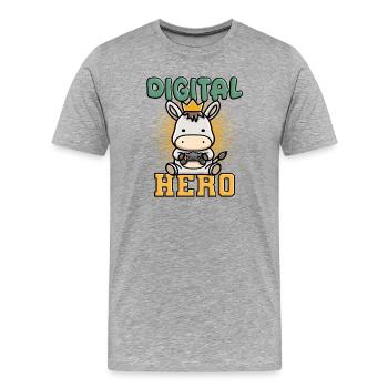 Jeux vidéo - T-shirt bio Premium Homme - gris chiné - Devant - Damien (186cm)