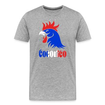 Rooster blue, white, red - Men's Premium Organic T-Shirt - heather grey - Front - Damien (186cm)