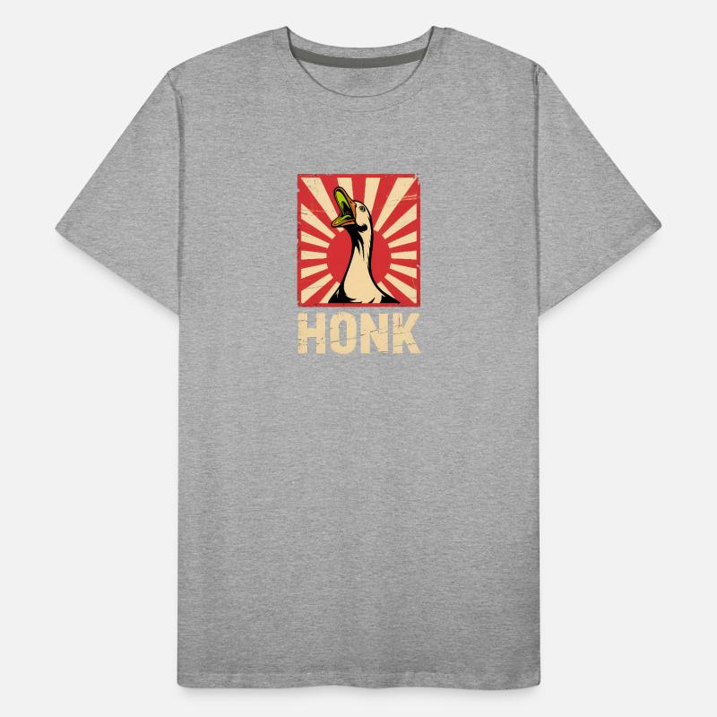 Honk - Funny Goose Propaganda Poster Men's Premium Organic T-Shirt