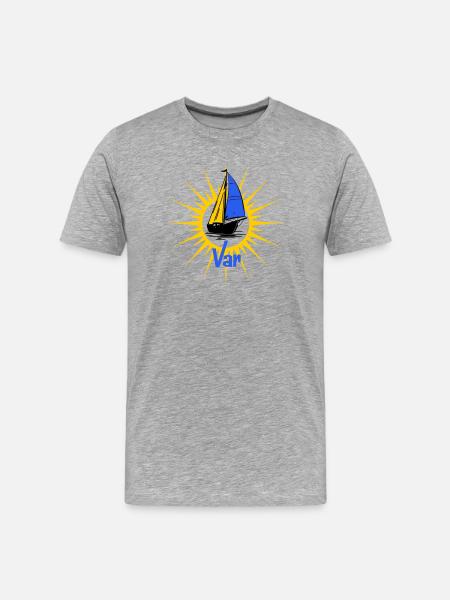 Segelboot Soleil Var - Männer Premium Bio T-Shirt - Grau meliert