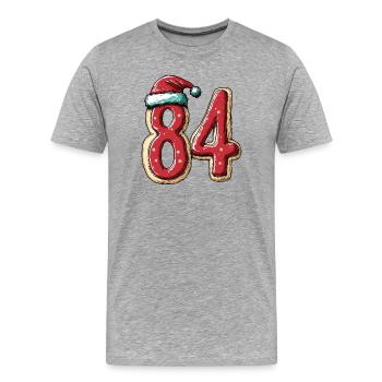 84 Number Biscuit Christmas - Men's Premium Organic T-Shirt - heather grey - Front - Damien (186cm)