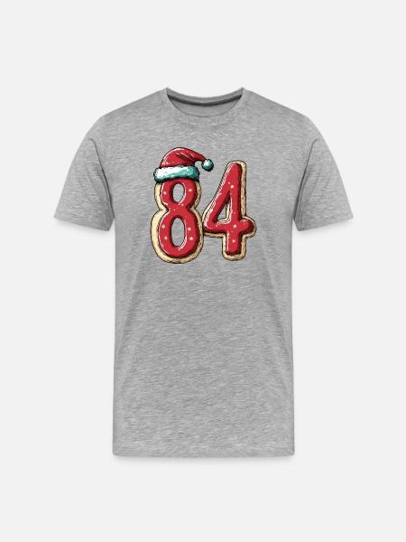 84 Number Biscuit Christmas - Men's Premium Organic T-Shirt - heather grey