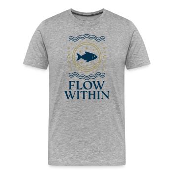 Flux à l’intérieur - T-shirt bio Premium Homme - gris chiné - Devant - Damien (186cm)