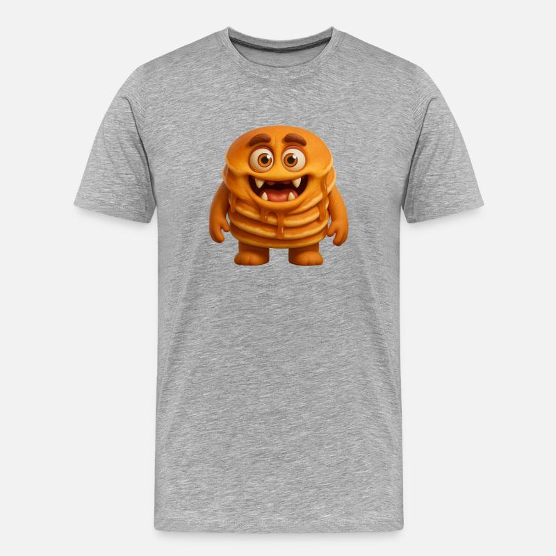 Pfannkuchen Eierkuchen - Männer Premium Bio T-Shirt - Grau meliert