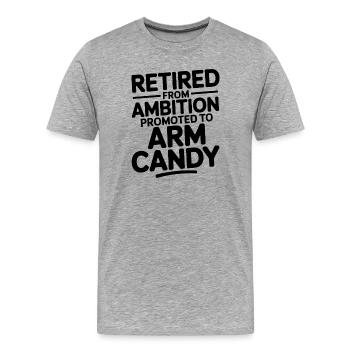 Drôles Drôles Drôles Don drôle - T-shirt bio Premium Homme - gris chiné - Devant - Damien (186cm)