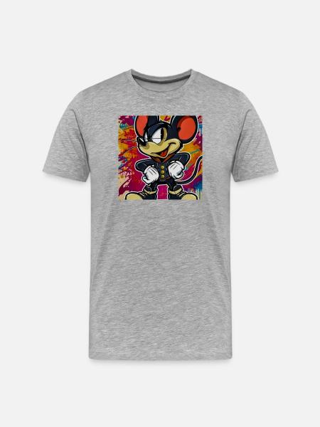 Graffiti Mouseheld in Street Style - Men's Premium Organic T-Shirt - heather grey