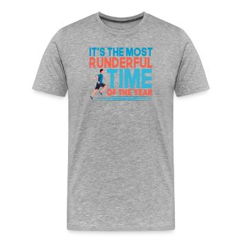 Courir Courir Courir Courir le Temps le Plus Difficile Marathonienne - T-shirt bio Premium Homme - gris chiné - Devant - Damien (186cm)