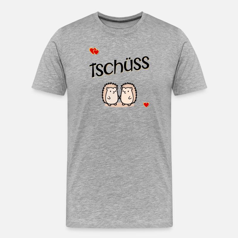 Abschied Kollegen Tschüss Igel - Männer Premium Bio T-Shirt - Grau meliert