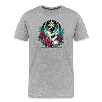 Himmlisches Papillon unter den Weihnachtssternen - Männer Premium Bio T-Shirt - Grau meliert - Vorne - Damien (186cm)