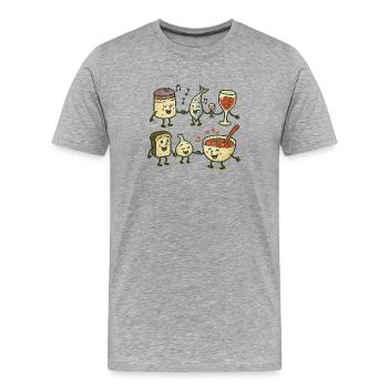 ukrainische Gerichte - Männer Premium Bio T-Shirt - Grau meliert - Vorne - Damien (186cm)