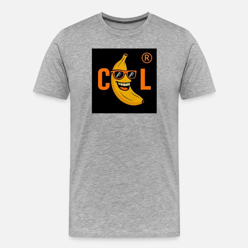 Coole Banane mit Sonnenbrille - Männer Premium Bio T-Shirt - Grau meliert