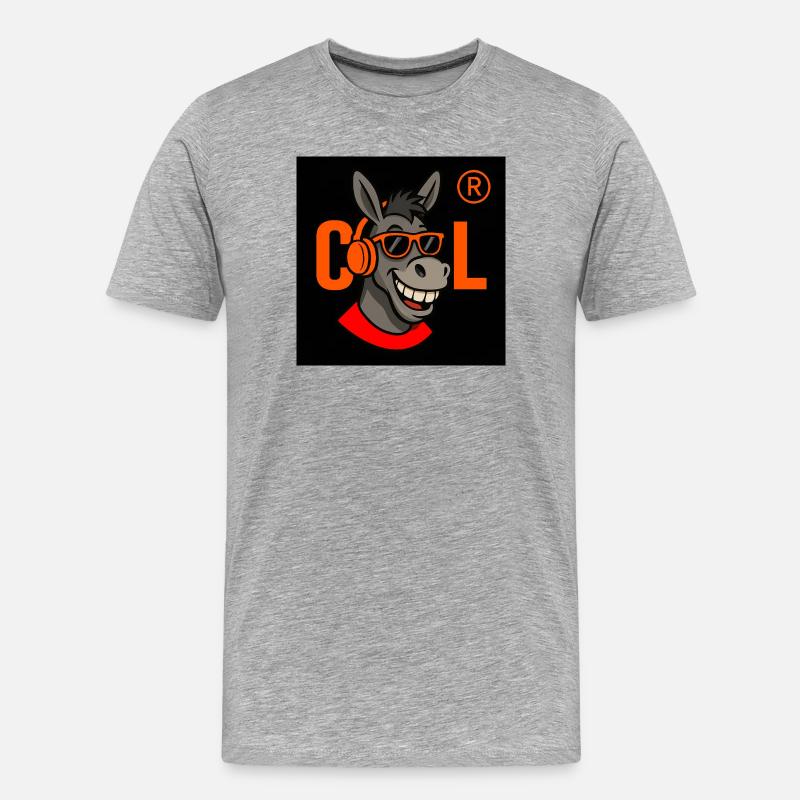 Cooles Donkey DJ Logo - Männer Premium Bio T-Shirt - Grau meliert